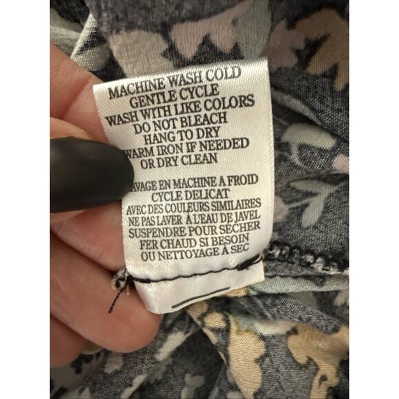 White Crow Women's S Cottagecore Floral Wrap Crop Blouse Boho Fairy Whimsical - Picture 8 of 12